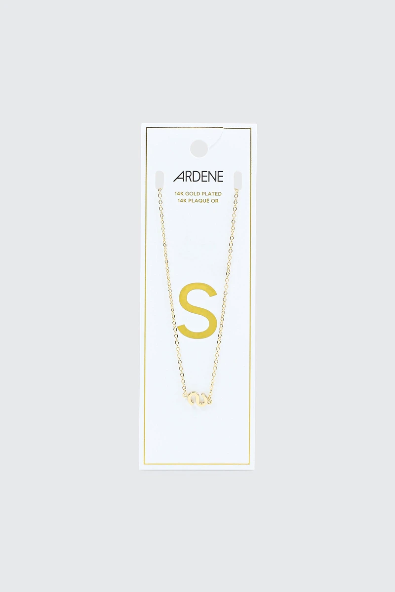 Ardene 14K Gold Plated Initial S Necklace