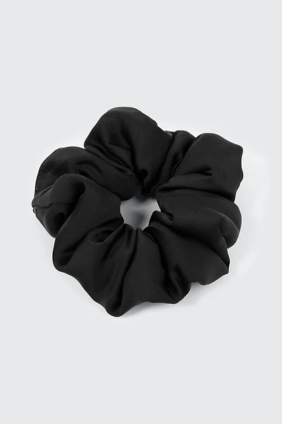 Ardene Satin Scrunchie in Black | Polyester