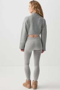 Legging sans coutures doublé en fausse fourrure