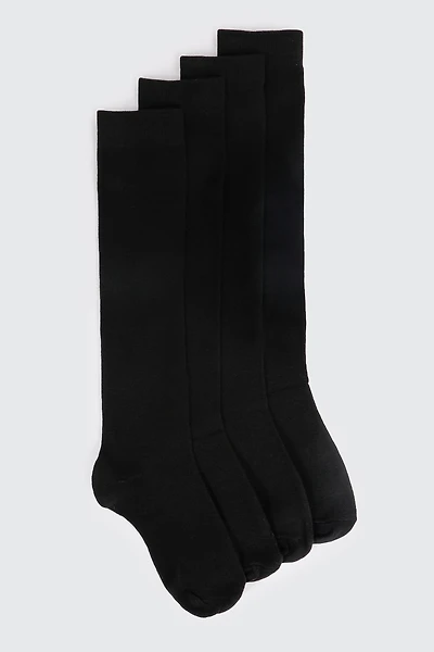 Ardene 2-Pack Knee High Socks in Black | Polyester/Spandex