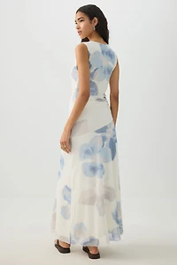 Robe fluide à col ras-du-cou en maille