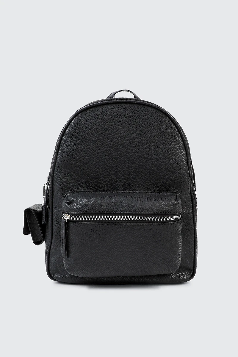 Ardene Backpack with Coin Purse in Black | Faux Leather/Polyester