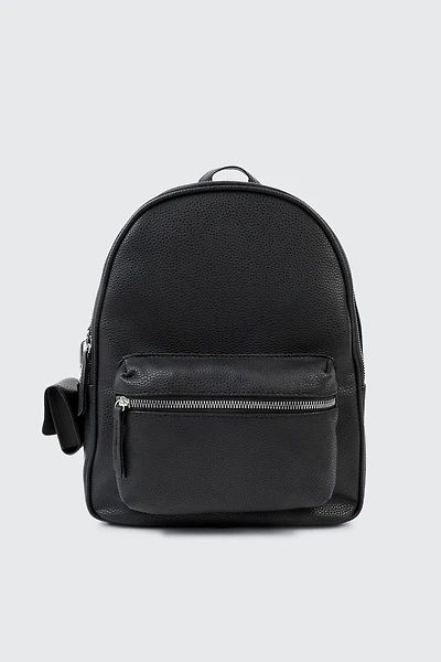 Ardene Backpack with Coin Purse in Black | Faux Leather/Polyester