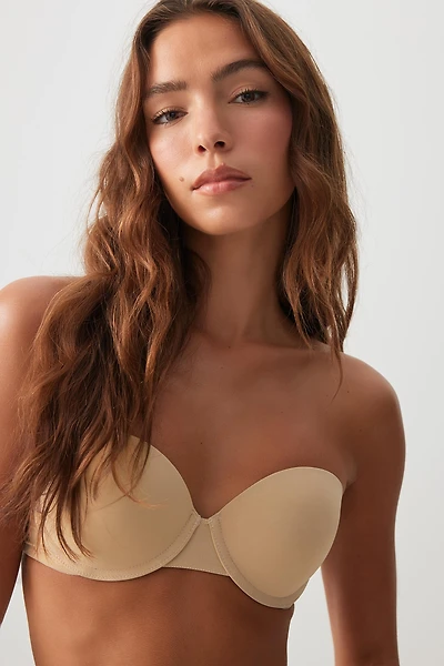 Ardene TRUNUDE Strapless Push Up Bra in Beige | Size 36B | Nylon/Spandex