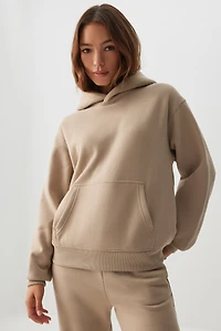 Ardene MADESOFT Fleece Hoodie in Oat Latte | Size | Polyester/Cotton | Eco-Conscious