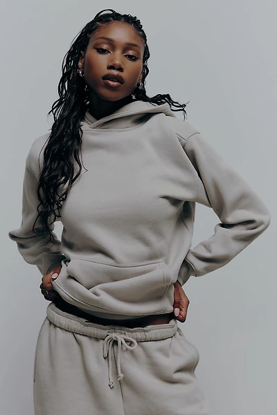 Ardene MADESOFT Fleece Hoodie in Pebble Taupe | Size | Polyester/Cotton | Eco-Conscious