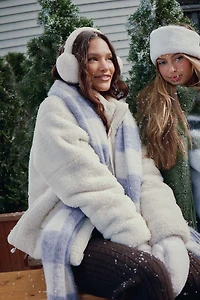 Ardene Sherpa Puffer Jacket in Off-White | Size | Polyester