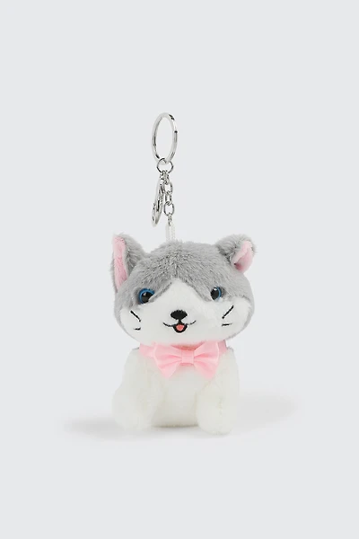 Ardene Plushie Dog Charm in Grey