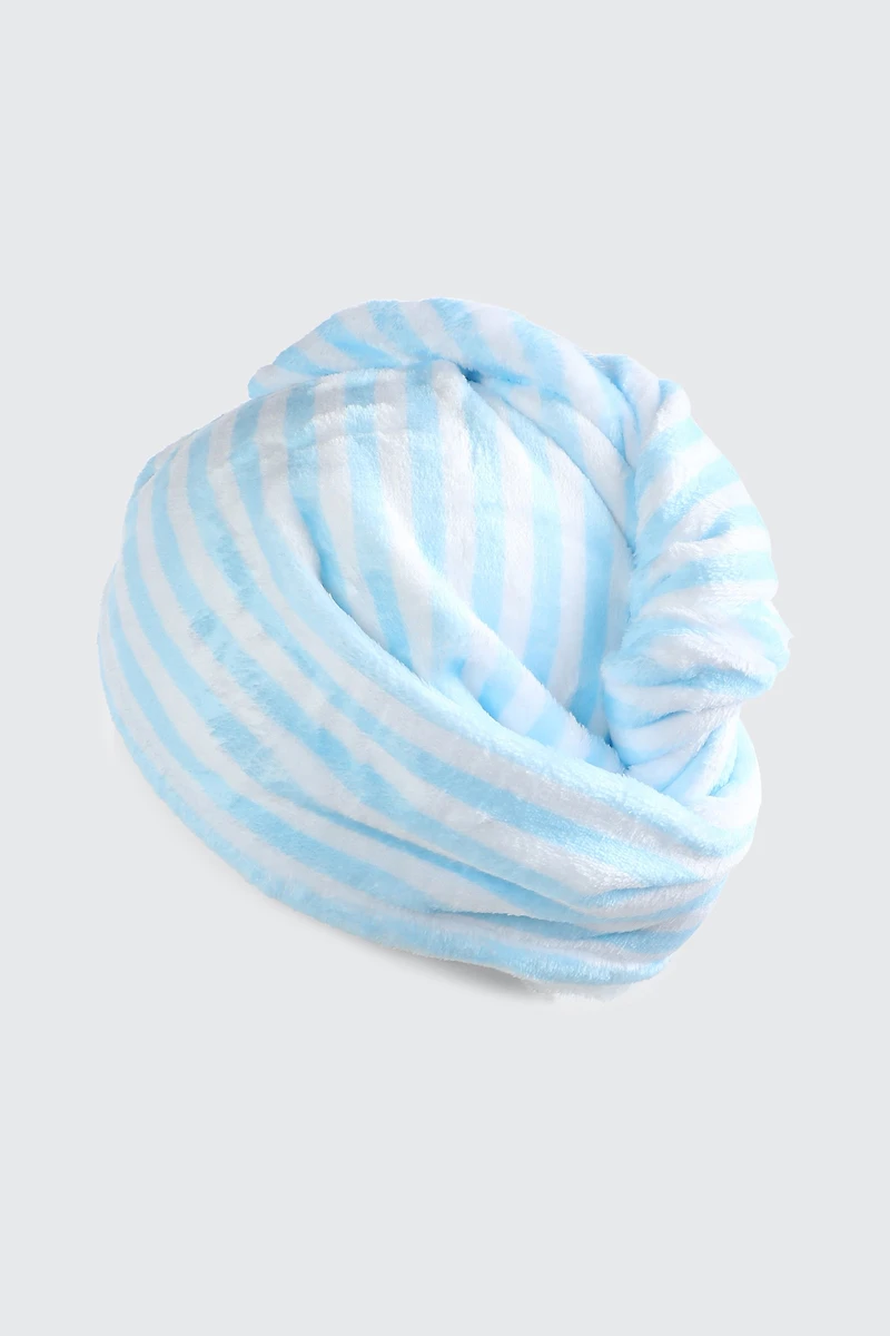 Serviette pour cheveux à motif rayé