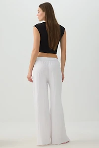 Pantalon à jambe large en jersey