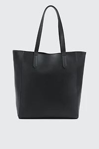 Ardene Minimalist Faux Leather Tote Bag in Black | Faux Leather/Polyester