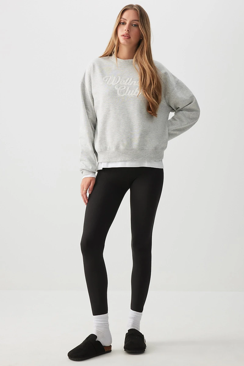 Chandail à col rond en molleton graphique