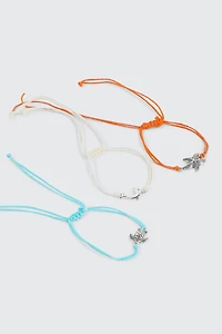 Ardene 3-Pack of Sea Creature Anklets in Orange
