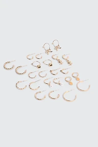 Ardene 12-Pack Charm Hoop Earrings in Gold | Stainless Steel