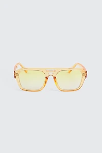 Ardene Flat Top Aviator Sunglasses in Yellow