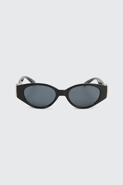 Ardene Slim Oval Sunglasses in Black