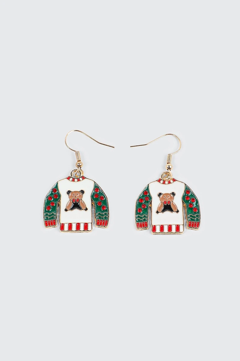 Ardene Ugly Christmas Sweater Earrings | Stainless Steel