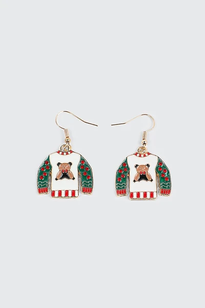 Ardene Ugly Christmas Sweater Earrings | Stainless Steel