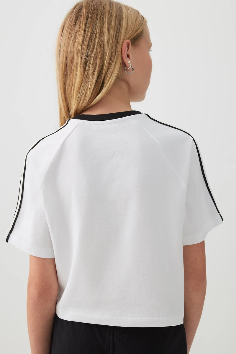 T-shirt carré à rayures contrastantes