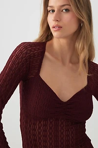 Haut à manches longues en dentelle