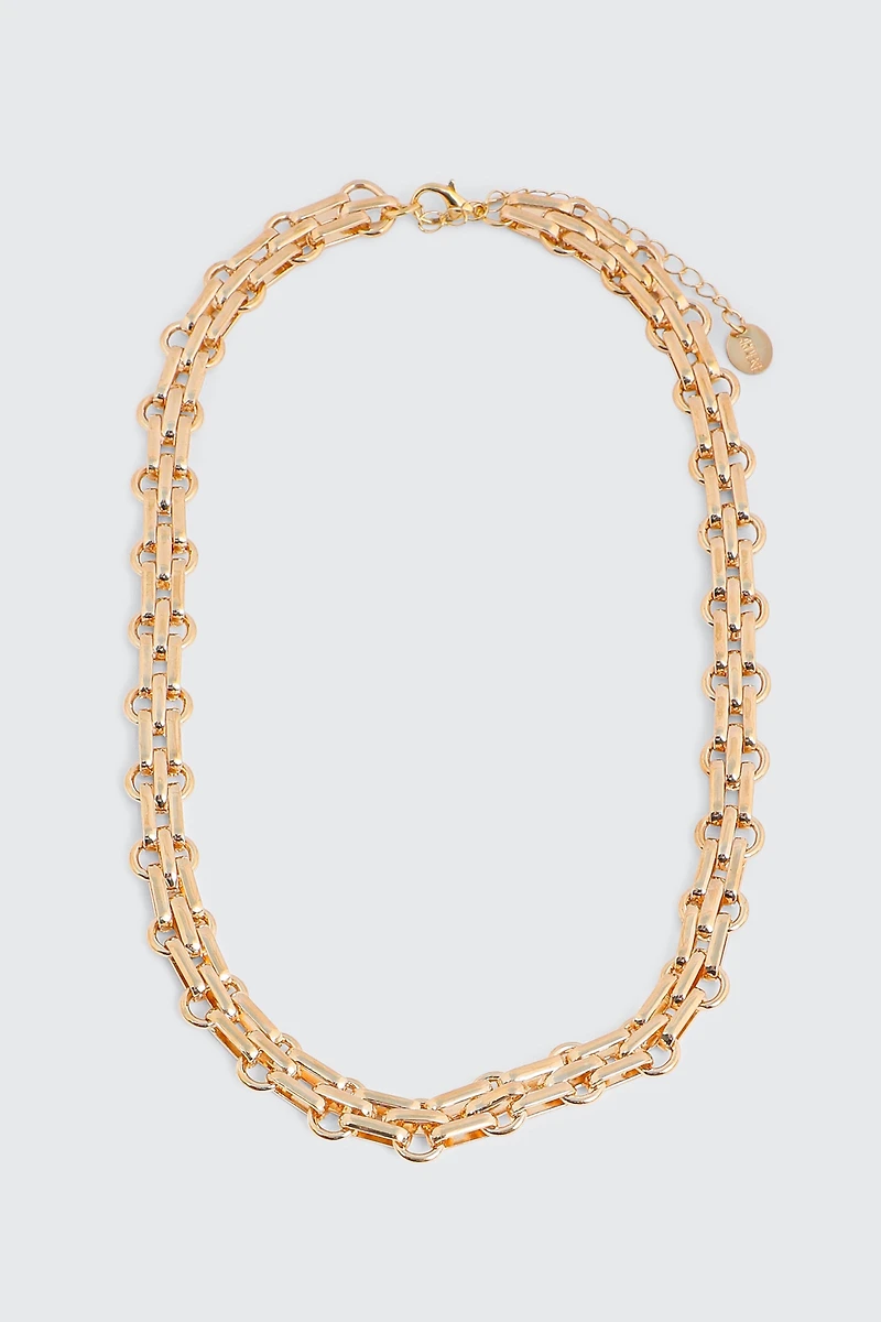 Ardene Vintage Style Chain Necklace in Gold
