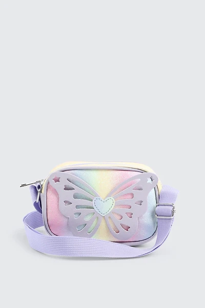 Ardene Kids Multicolored Butterfly Crossbody Bag in Lilac | Polyester