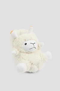 Ardene Plush Animal Slippers in White | Size | Polyester/Cotton | Eco-Conscious