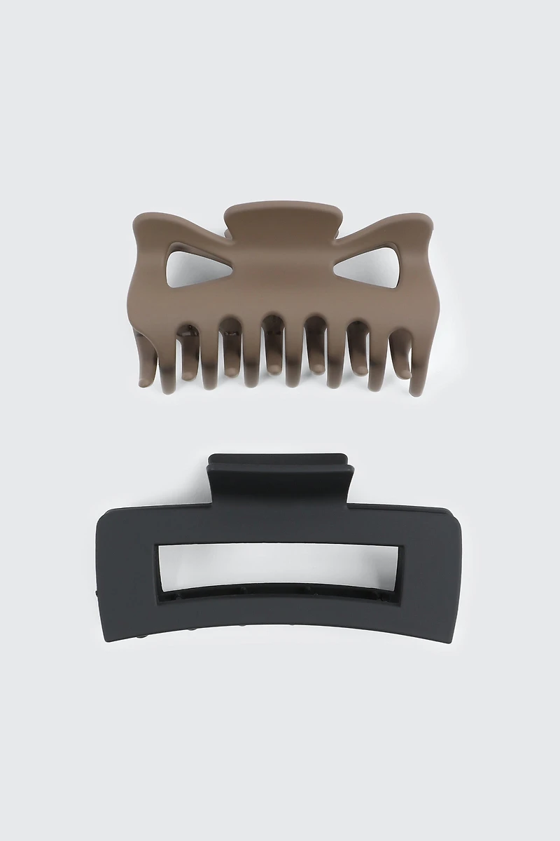Ardene 2-Pack Hair CLaws in Brown