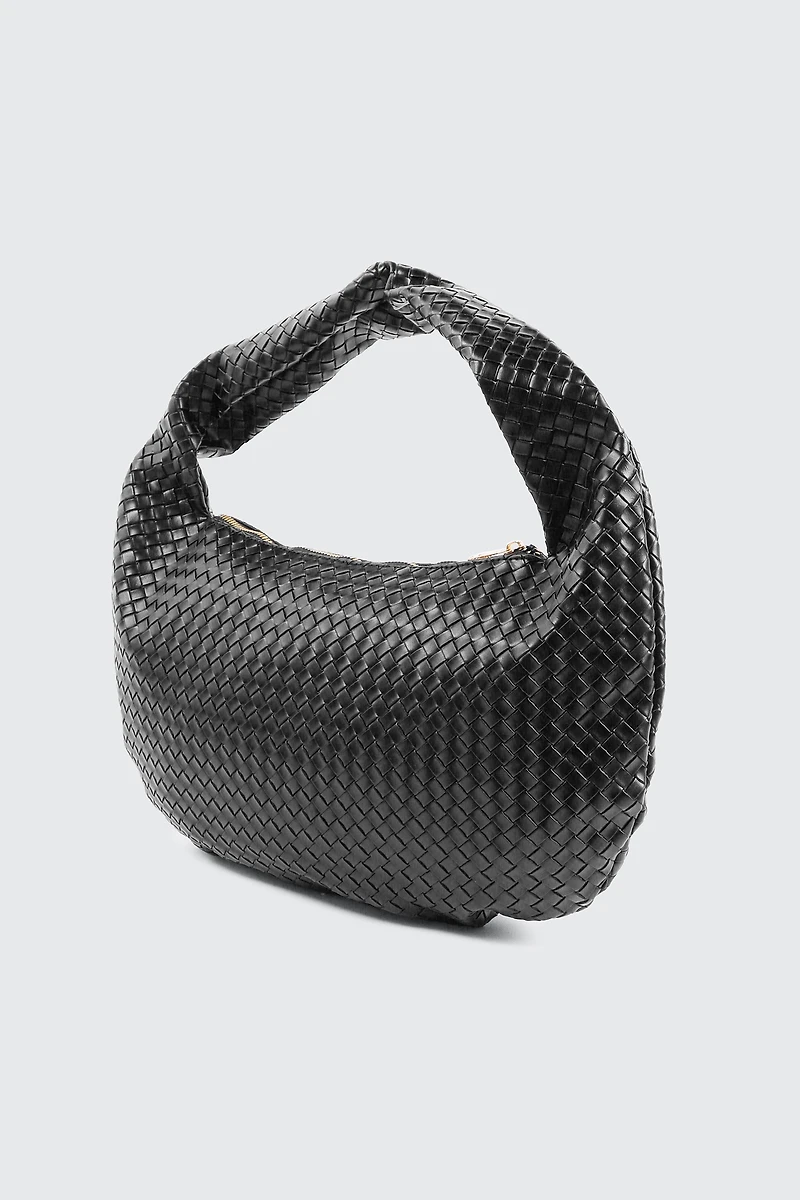 Sac d'épaule tressé en faux cuir