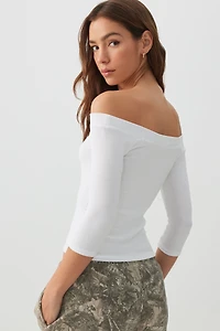 Haut à col bateau et manches 3/4