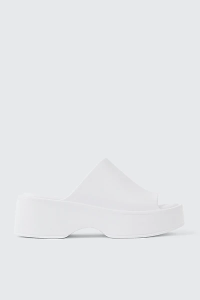 Ardene Square Toe Platform Slides in White | Size | Eco-Conscious