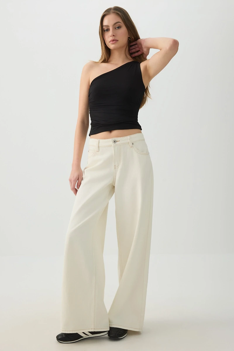 Camisole asymétrique froncée