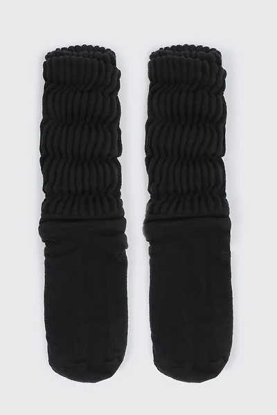 Ardene Slouchy Boot Socks in Black | Polyester/Spandex
