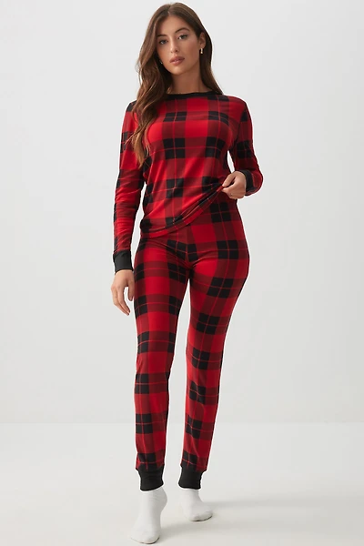 Ardene HUSHKNIT Skinny Jogger PJ Set in | Size | Polyester/Elastane | Eco-Conscious