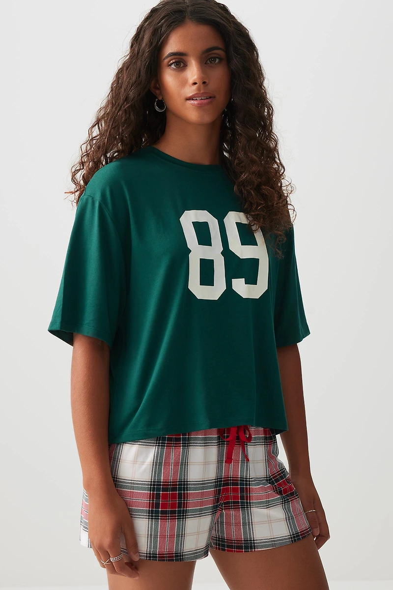 Ardene HUSHKNIT PJ Top in Dark Green | Size | Polyester/Elastane | Eco-Conscious