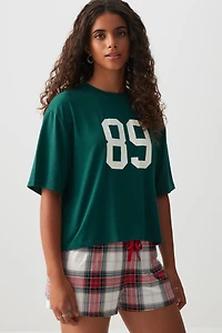 Ardene HUSHKNIT PJ Top in Dark Green | Size | Polyester/Elastane | Eco-Conscious