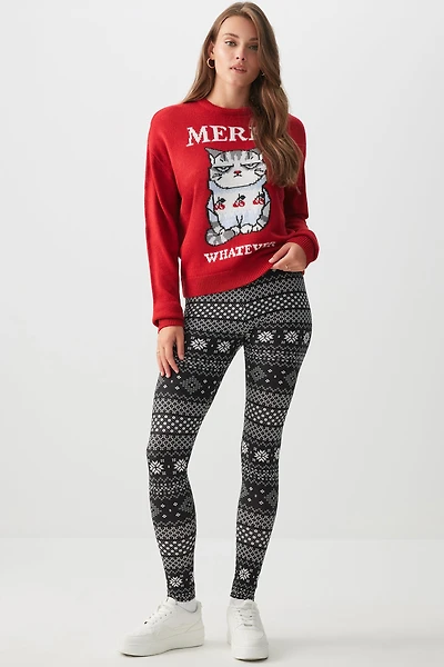 Ardene Super Soft Holiday Leggings in | Size | Polyester/Spandex