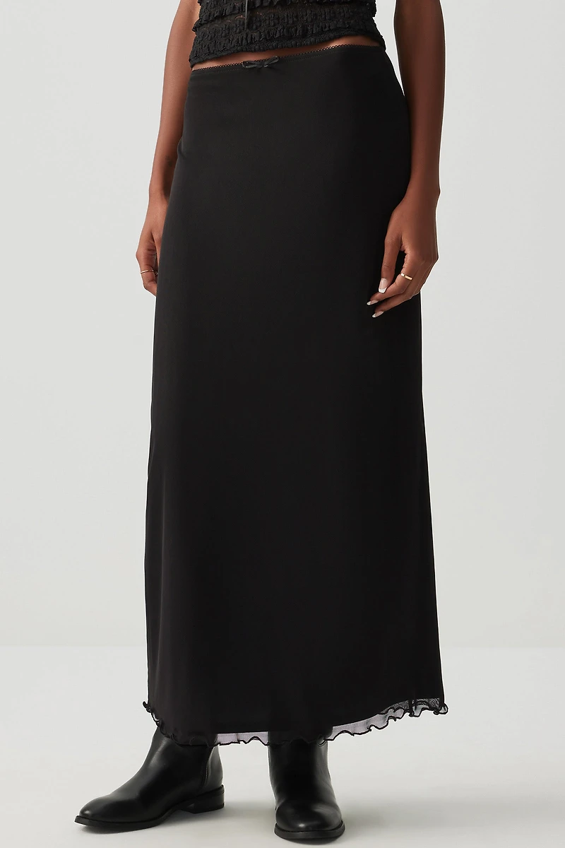 Ardene Mesh Maxi Skirt in | Size | Polyester/Spandex