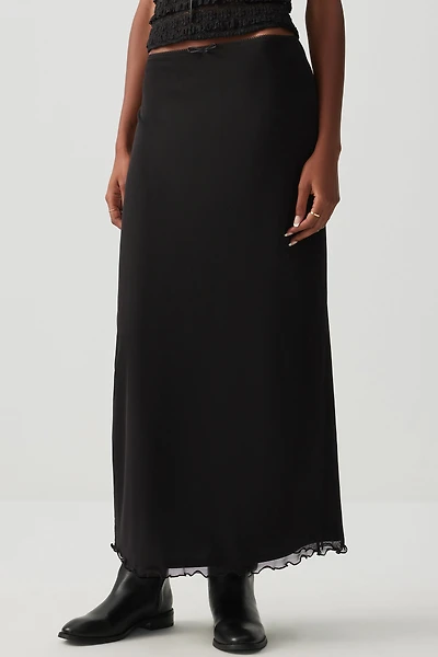 Ardene Mesh Maxi Skirt in | Size | Polyester/Spandex