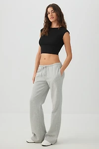 Haut court côtelé col rond