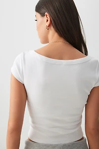 T-shirt ajusté à col bateau