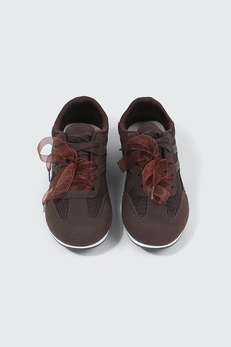 Espadrilles en faux cuir et maille