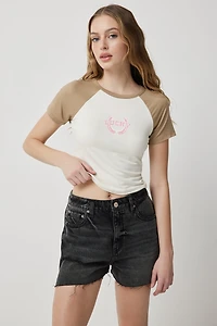 T-shirt raglan court