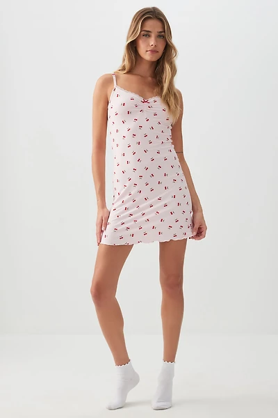 Nuisette à motif de cerises en tissu HUSHKNIT