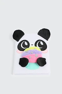 Ardene Kids Plush Panda Notebook in White