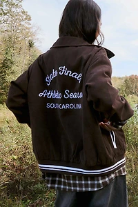 Ardene Corduroy Varsity Jacket in Brown | Size XL | Polyester