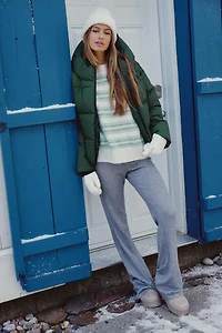 Pantalon évasé en tricot torsadé