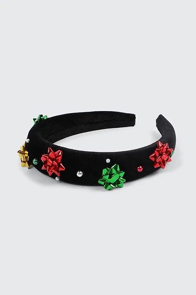 Ardene Headband with Gift Bows in Black