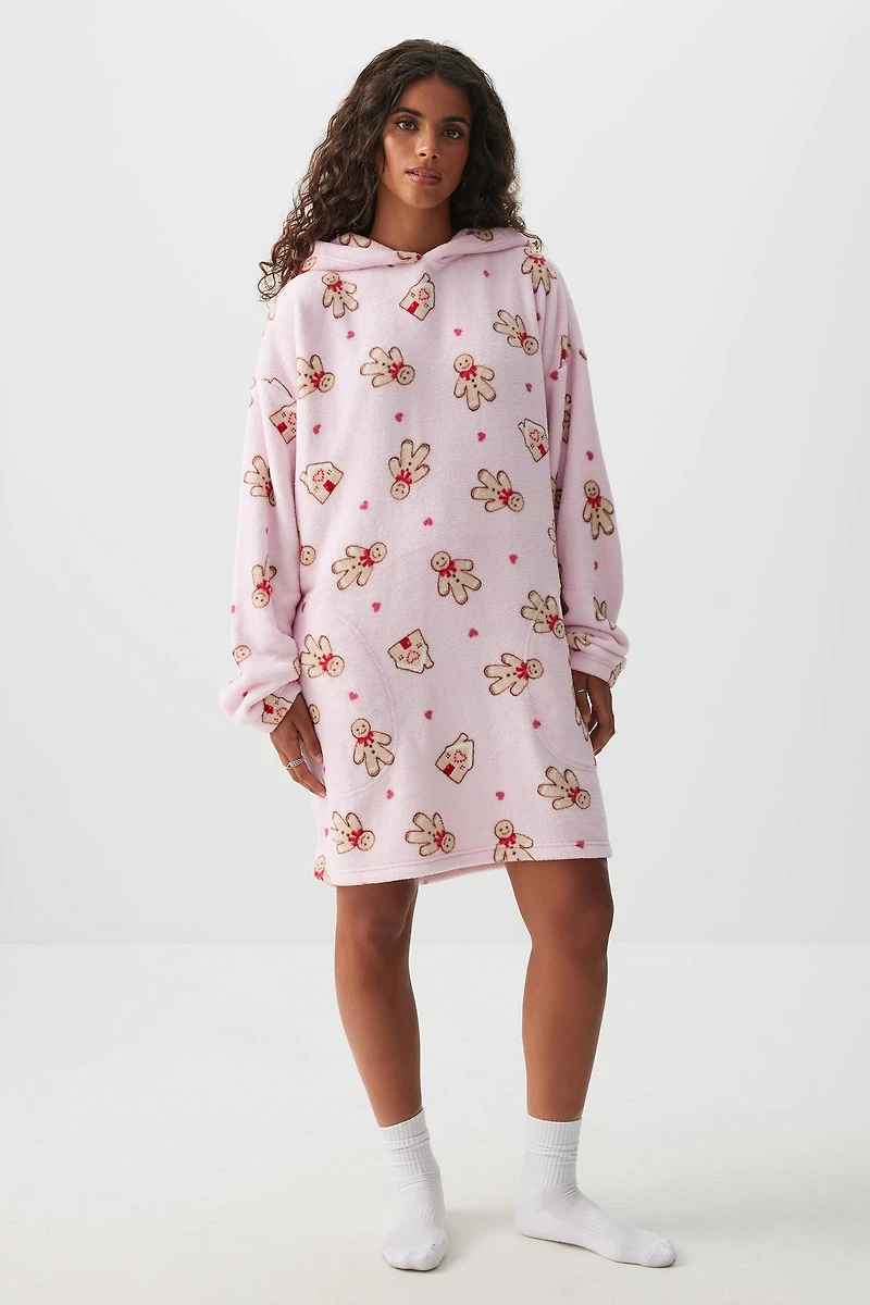Ardene SUNDAYSOFT Loungy Hoodie in Light Pink | Size | Polyester | Eco-Conscious