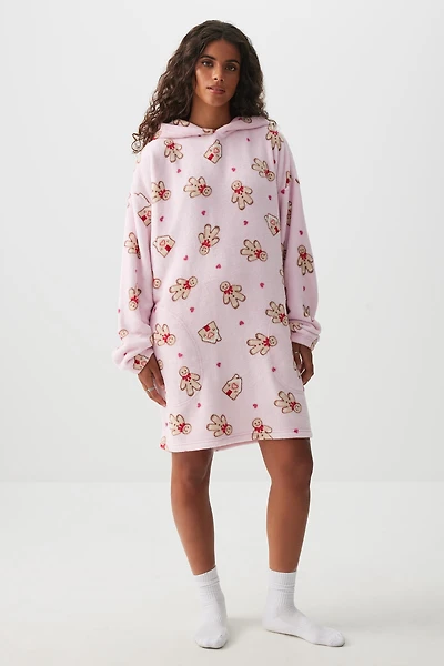 Ardene SUNDAYSOFT Loungy Hoodie in Light Pink | Size | Polyester | Eco-Conscious